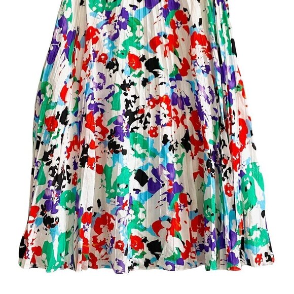 Tanya Taylor Jeana Midi Skirt, Multi Color Printed Soft Pleats, Size 10, NWT - Picture 8 of 10